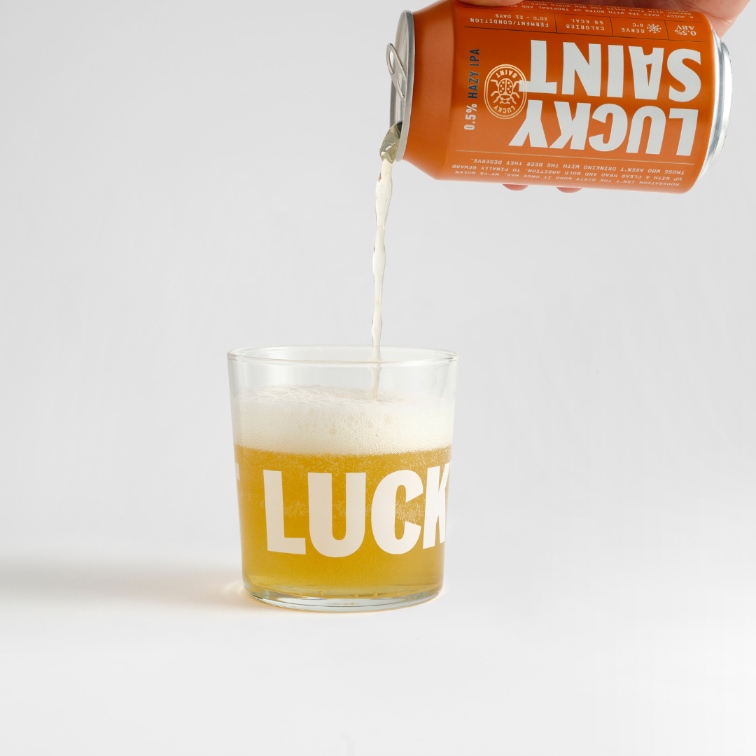 Hazy IPA Cans + Glass